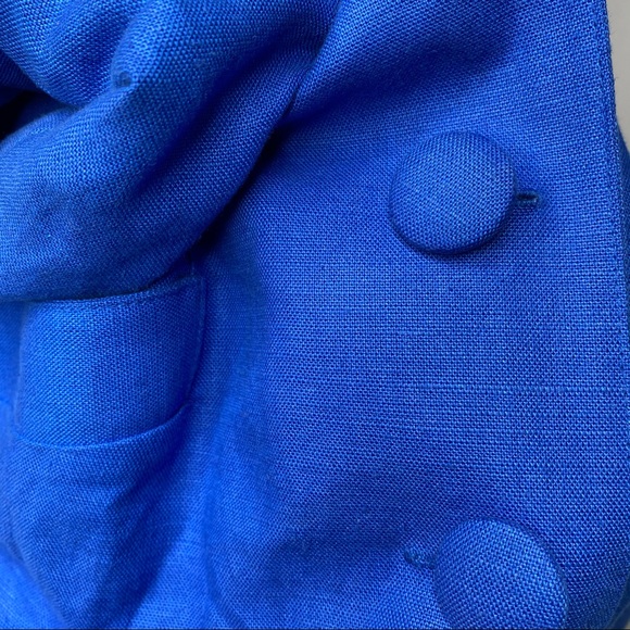 Vibrant blue chunky button up midi dress sz 2/4 - Picture 9 of 12